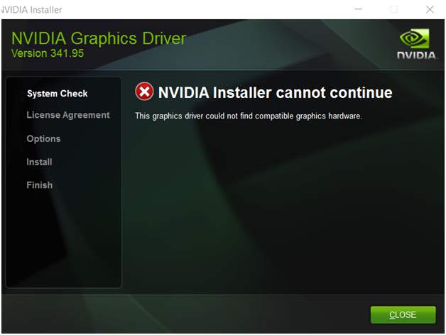nvidia graphics driver install failure