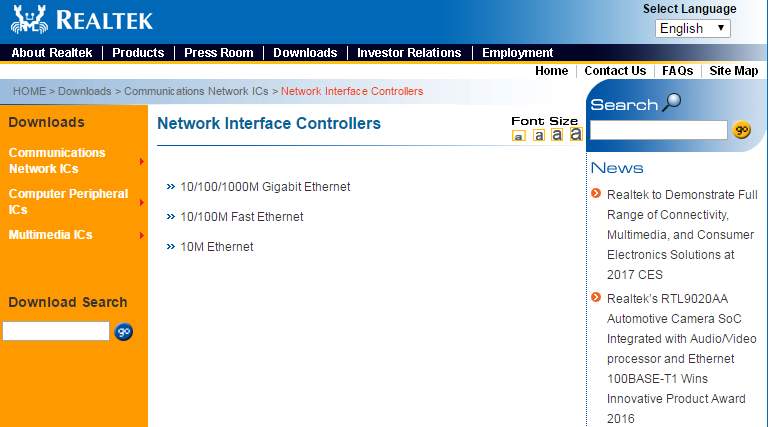 Realtek PCIe FE Family Controller Drivers for Windows 10 Free Download