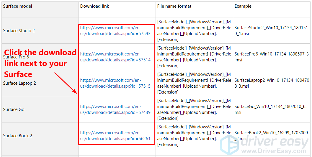 Surface drivers download & update [Easily] Driver Easy