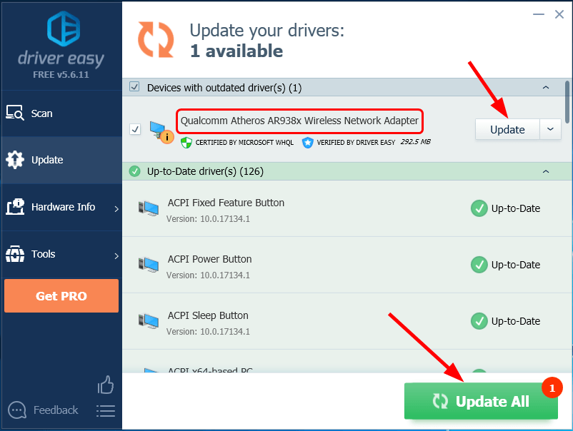 [Free Download] Qualcomm Atheros AR938X Driver. Easily! - Driver Easy