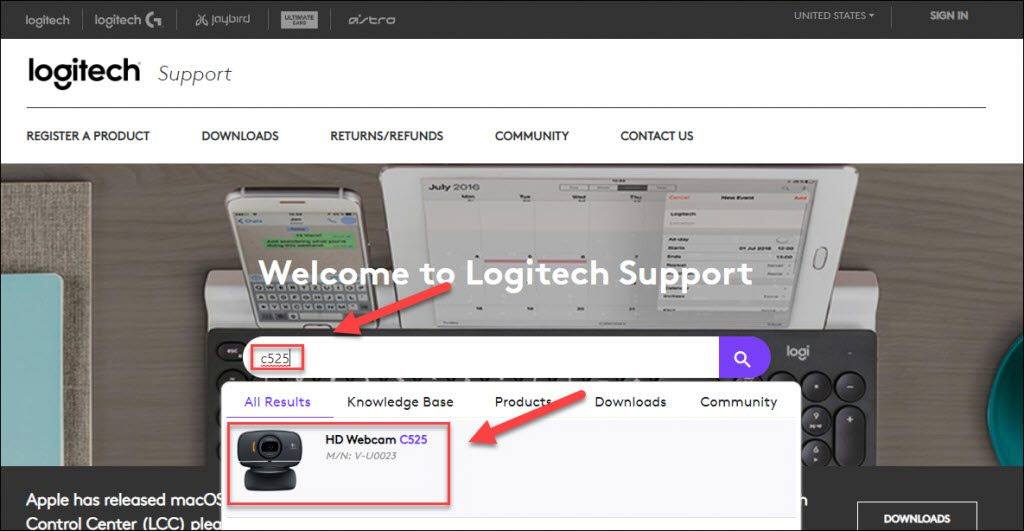 download logitech hd webcam c525 driver for windows 10