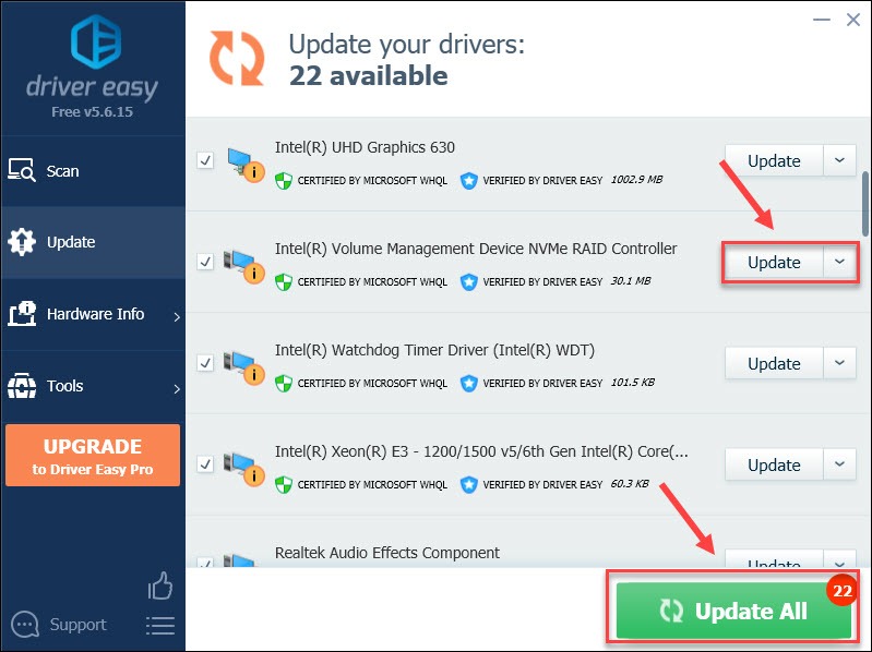 Intel RAID Driver Download & Update Windows 11, 10, 8, 7 Driver Easy