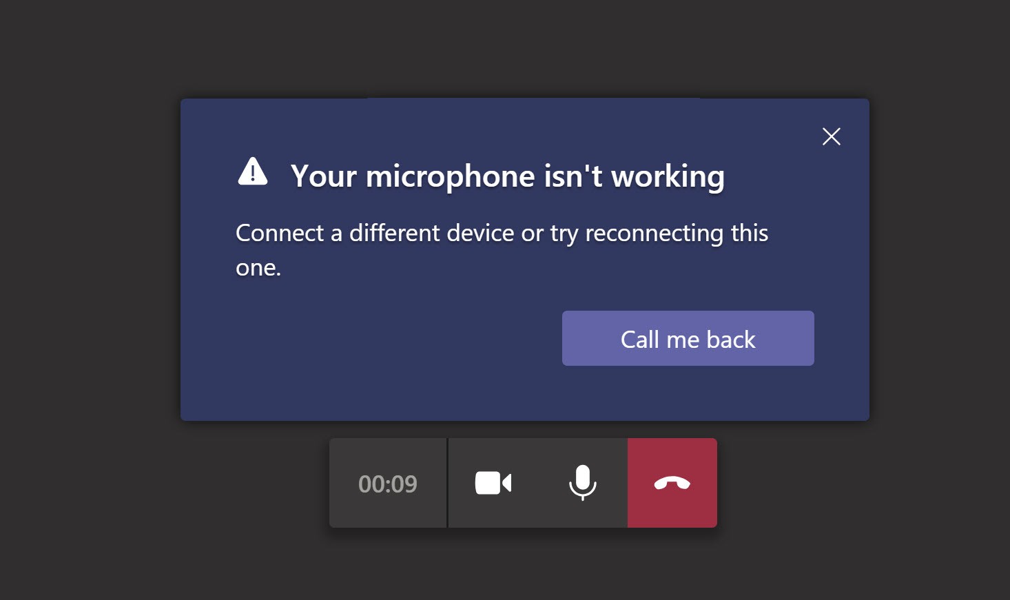 Microsoft teams microphone not working