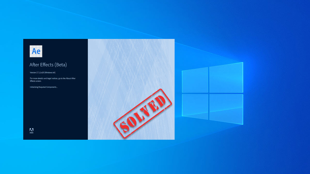 After Effects crashes on Windows PC