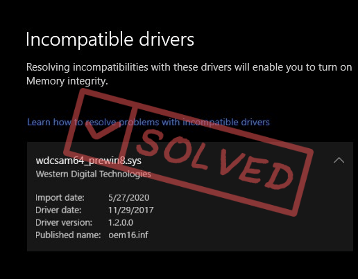 [Fixed] wdcsam64_prewin8.sys Turned Off Core Isolation - Driver Easy